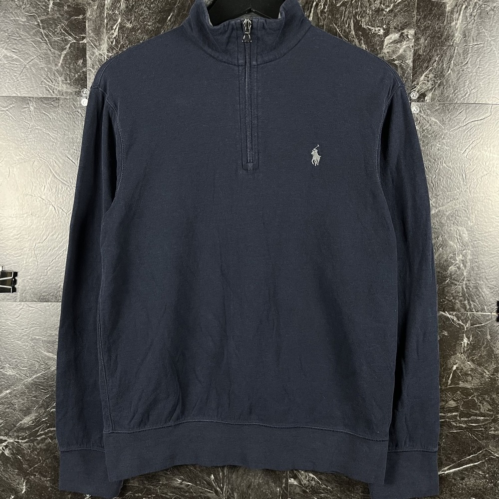 Polo Ralph Lauren Men's Blue Knit Performance Quarter Sweatshirt Small